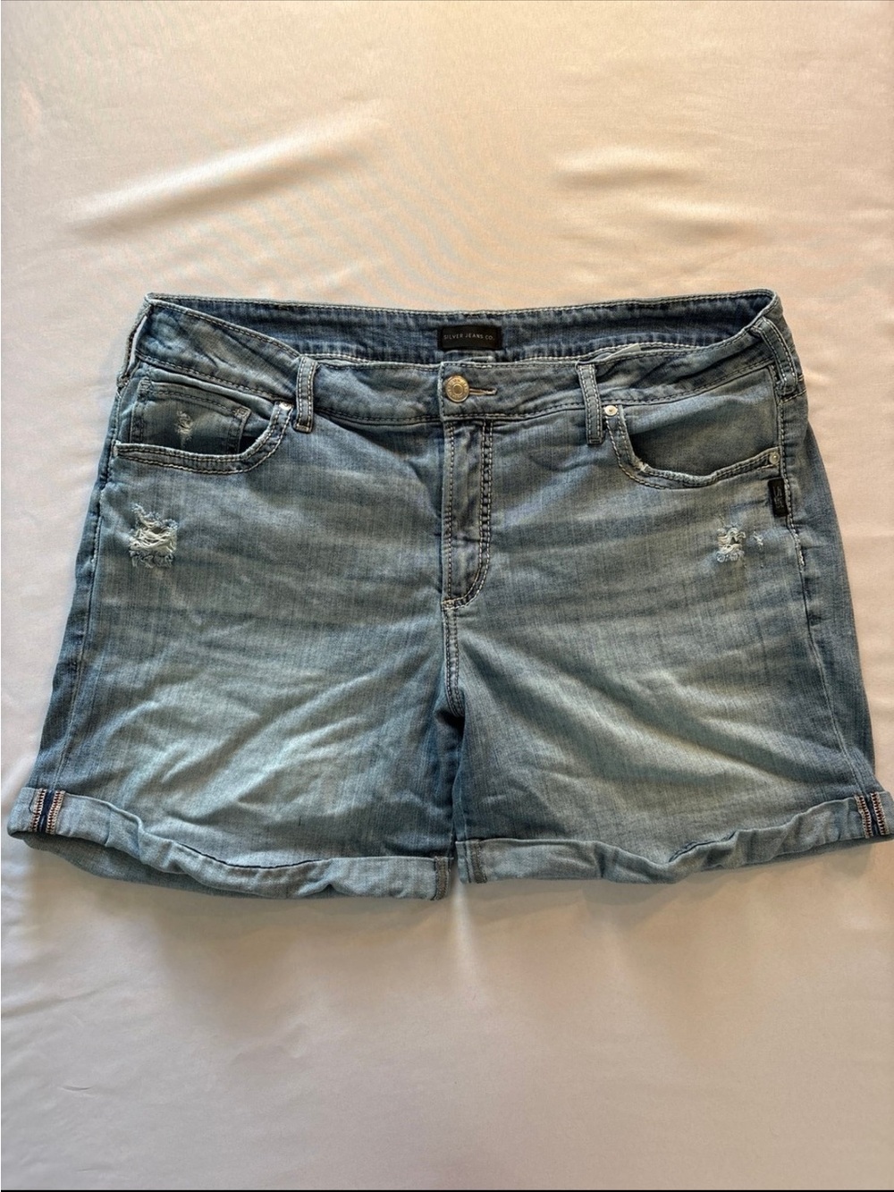 Silver Jeans Light Wash Rolled Cuff Denim Shorts